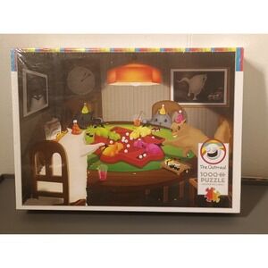 The Oatmeal Cats Playing Hippos Jigsaw Puzzle  1000pc Multi New Sealed Comic